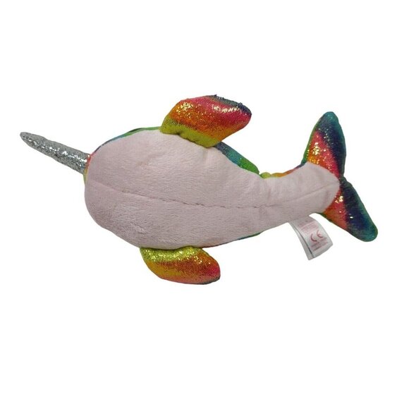 Ty Beanie Boos Nori Narwhal Whale Rainbow Fish Plush Stuffed Animal 2019 - Picture 3 of 7